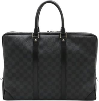 Louis Vuitton Pre-owned Handbags, female, Black, Size: ONE SIZE Pre-owned Damier Graphite business briefcase