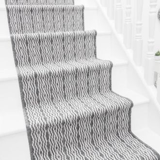 Runrug Stair Runner Carpet - Reversible & Durable, 2mm - Cable in Grey | Size: 60 cm x 510 cm
