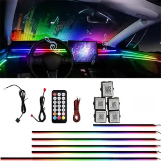 OEM Kit De Iluminaci&oacute;n Ambiental Led Rgbw 6 En 1 Con Modos De Respiraci&oacute;n, Ciclo Y Estrobosc&oacute;pico Para Interiores De Veh&iacute;culos