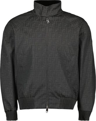 Fendi Taupe Nylon Jas Herfst-Winter Collectie - Heren - Zomerjassen - Bruin - M - Nylon - Jassen