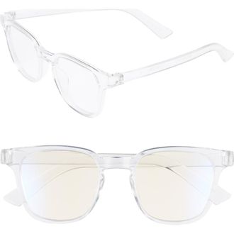 The Book Club Twelve Hungry Bens 53mm Blue Light Blocking Reading Glasses in Cellophane at Nordstrom, Size +2.50