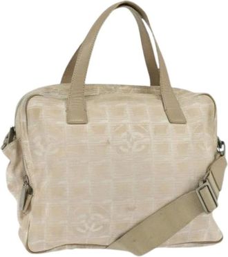 Chanel Pre-owned Handbags, female, Beige, Size: ONE SIZE Pre-owned Vintage Nylon Handbag