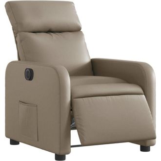 vidaXL Vidaxl - Sill&oacute;n Reclinable El&eacute;ctrico De Cuero Sint&eacute;tico Color Capuchino