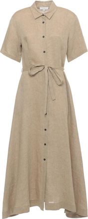 Antonelli Mason Linnen Shirt Dress - Dames - Shirt Kleedjes - Bruin - L - Linnen - Kleedjes
