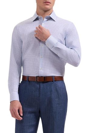 Bugatchi James OoohCotton Geo Print Button-Up Shirt in White at Nordstrom, Size Xxx-Large