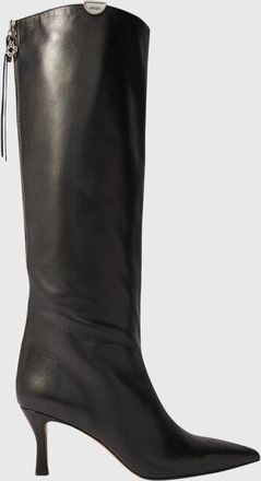 Maje Pointed-toe Leather Boots - Black - Maje
