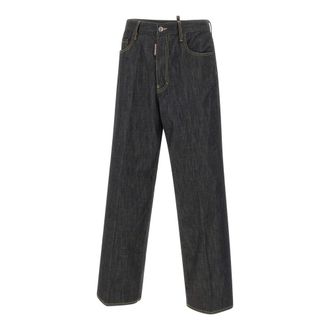 Dsquared2 Jeans, Heren, Zwart, XL, Katoen, Loose Wide-Leg Jeans