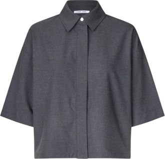 Sams&oslash;e & Sams&oslash;e Salulu SS Shirt - Dames - Overhemden - Grijs - M - Polyester - Overhemden