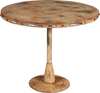 Biscottini International Biscottini - Mesa Plegable En Acabado Antiguo Crema De Hierro Forjado