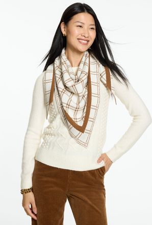 Talbots Windowpane Jacquard Wrap - Ivory - 001 Talbots