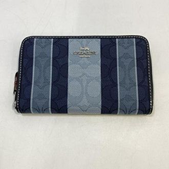 Coach Signature Blue Long Wallet (Bi-Fold) (Pre-Owned)