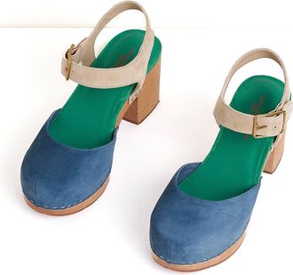 Charlotte Stone Maud Multicolor Ankle Strap Platform Clog in Navy at Nordstrom, Size 9