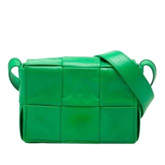 Bottega Veneta Pre-owned Cassette Crossbody Bag - Dames - Pre-owned - Groen - Maat: ONE Size Leer
