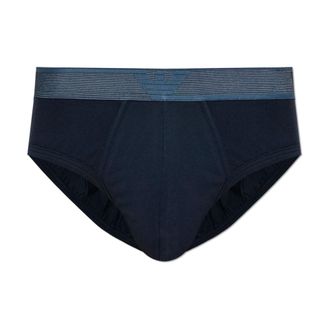 Emporio Armani Bottoms, male, Blue, Size: XL Briefs with logo