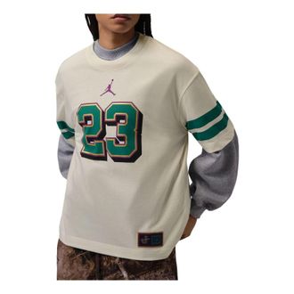 Nike Jordan (WMNS) Air Jordan Essentials Girlfriend Fit T-Shirt Sail Green Noise IZ4040-133