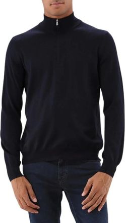 Gran Sasso Blauwe Rits Gebreide Trui - Heren - Coltruien - Blauw - 3XL - Wol - Truien & Vesten