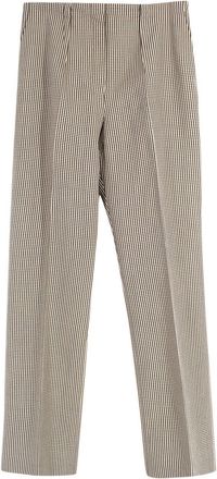 Fendi Brown Houndstooth Wool Trousers Size S