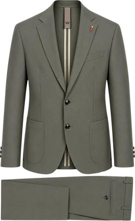 Mulish Traje con tejido tecnico - Heren - Business pakken - Groen - M - Kostuums