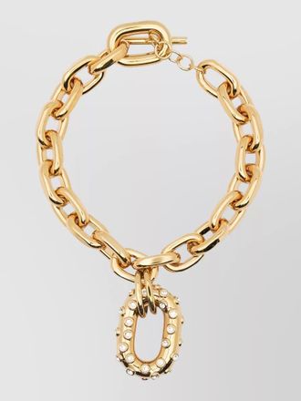Paco Rabanne crystal-embellished xl link necklace