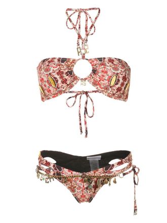 Amir Slama Set bikini con scollo allamericana - Rosso