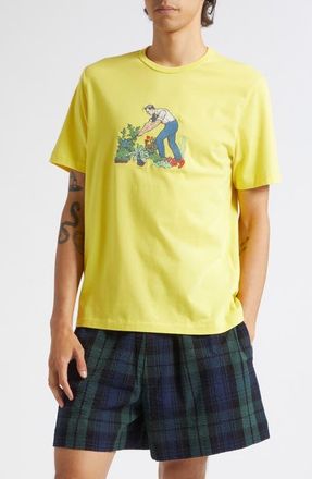 J.W.Anderson Gardener Graphic T-Shirt in Lemon at Nordstrom, Size X-Large