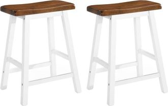 vidaXL Vidaxl - Bar Stools 2 pcs Solid Wood