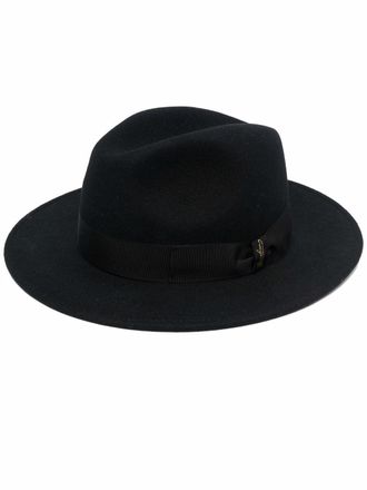 Borsalino Fedora con nastro - Nero