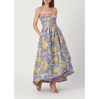 Shoshanna Midnight Petunia Jacquard Carlisle Dress in Lavender Multi at Nordstrom, Size 10