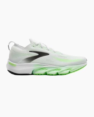 Brooks Mens Glycerin Flex Running Shoes In White/green Gecko/phantom