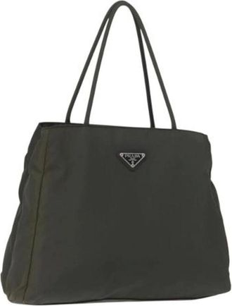 Prada Pre-owned Tote Bags, female, Green, Size: ONE SIZE Pre-owned Nylon Tote Bag