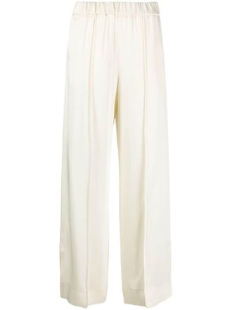 Jil Sander high-waist pleated trousers - women - Acetate/Viscose - 34 - Neutrals