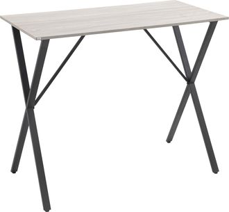 HOMCOM 120 cm Rectangular Breakfast Bar Table for 4 People - Steel Legs - White | TJ Hughes