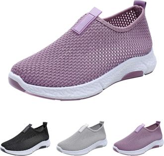 Generic Womens Sports Shoes Wide Feet Trainers Breathable and Comfortable Walking Shoes Slip On Soft Sole Jogging Shoes Non-Slip Lightweight Casual Shoes Trai