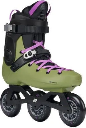 K2 Surge 100 3 Wheel Inline Skates for Men Women Adult, Unisex Street Fitness Roller Skate Blades in Olive/purple at Nordstrom, Size 11