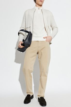 Eleventy Jacket With Pockets, Mens, Beige