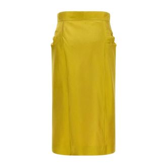 Valentino Midi Skirt - female - Valentino - Midi Skirts - Yellow - S - Skirts
