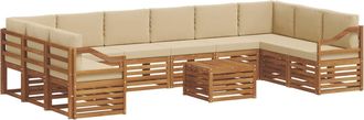 vidaXL Conjunto De Sof&aacute;s De Exterior 11 Uds. Natural Y Beige Vidaxl