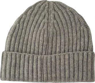 Malo Malo gebreide muts met omslag - Heren - Accessoires - Grijs - Maat: ONE Size