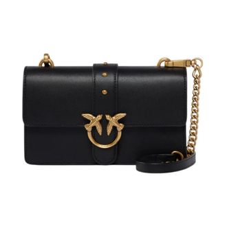 Pinko Pinko - Love Bag One Small - Dames - Tassen - Zwart - Maat: ONE Size Katoen