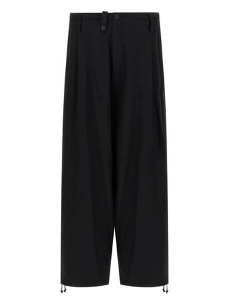 Yohji Yamamoto pleated drawstring trousers - Black