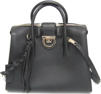 Ferragamo Tweedehands leren handtassen - Dames - Vintage Handtas - Zwart - ONE Size - Leer - Vintage
