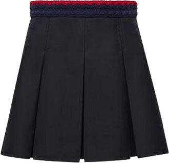 Moncler Pleated Mini Skirt In Cotton Gabardine