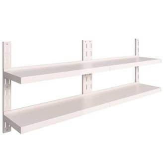 Berkfield Home 2-Tier Floating Wall Shelves 2 pcs Stainless Steel 200x30 cm in Grey