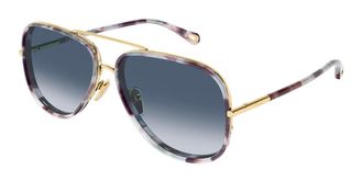 Chlo&eacute; CH0382S 001 Womens Sunglasses Gold Size 60