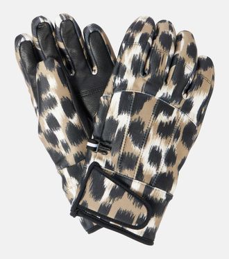 Fusalp Glacier leather-trimmed ski gloves