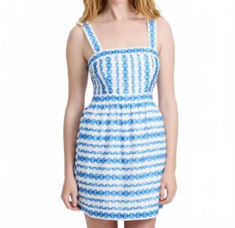 French Connection Structured Taffeta Mini Dress In True Blue