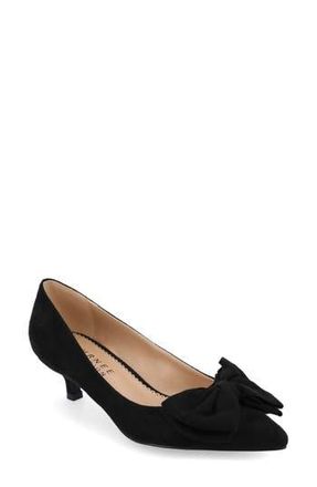 Journee Collection JOURNEE Orana Bow Kitten Heel Pump in Black at Nordstrom Rack, Size 5.5