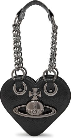 Vivienne Westwood Juliet Heart Snake-effect Leather Shoulder bag - Black - One Size