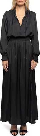 Zadig&Voltaire Rayado Satin Maxi Dress in Black at Nordstrom, Size X-Small