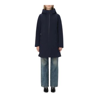 Woolrich Parkas, female, Blue, XL, Hooded ALine WaterResistant Coat